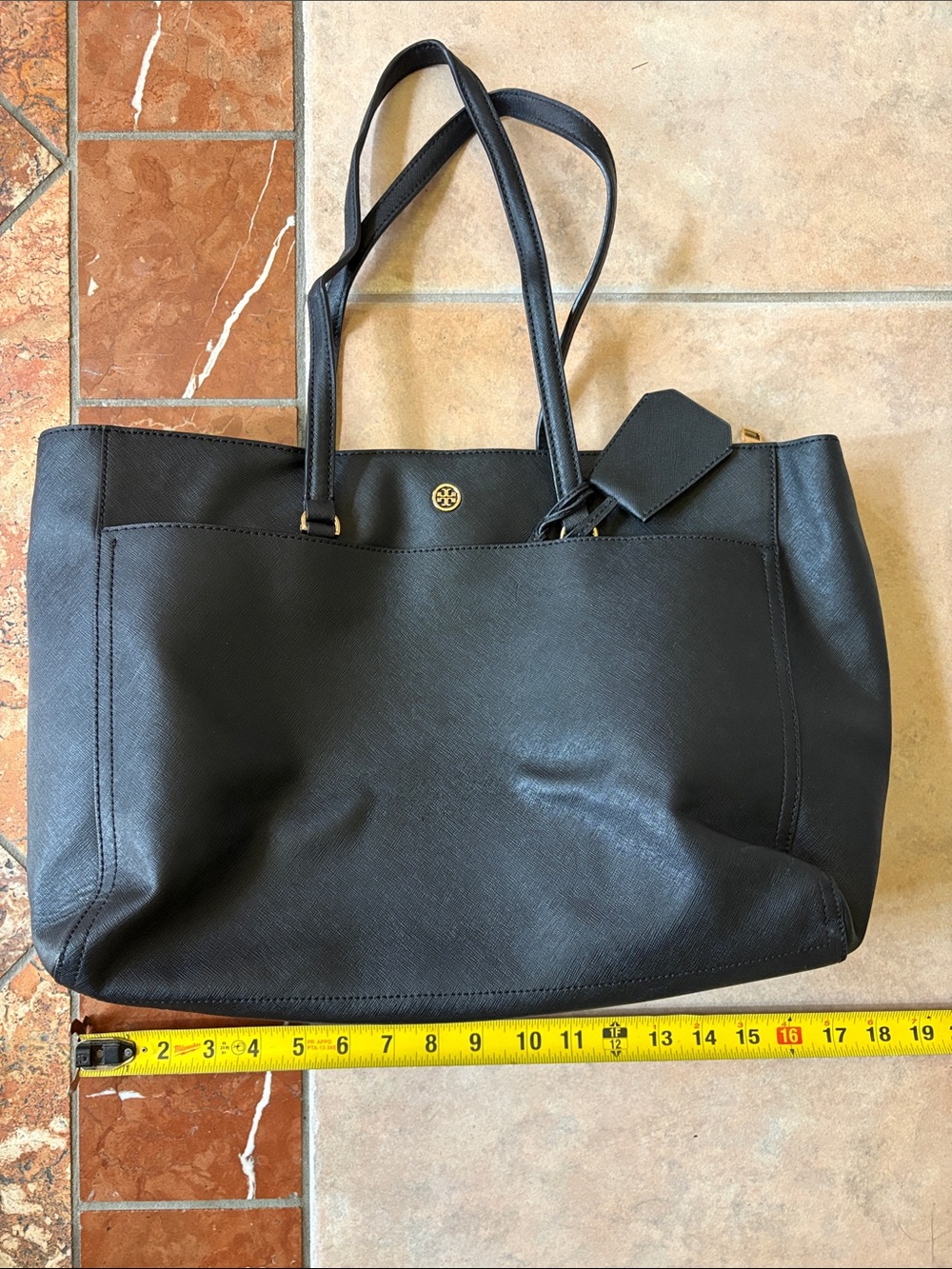 Tory Burch Black Leather Tote - Picture 7 of 9